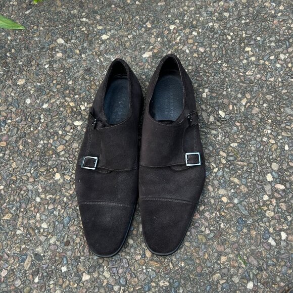 Calibrate Men's Brown Suede Double Monk Strap Shoes Size 11 M - Picture 9 of 12